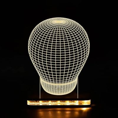 3D Bulb Design Led Night Lamp with Warm White Color Home & Living Decor