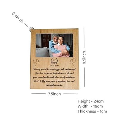 50th Anniversary Wooden Photo Plaque Gift for Husband Wife & Grand Parents Gift  for Anniversary