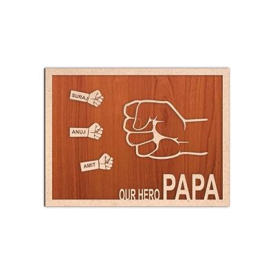 Personalized Wooden Papa Frame with Kid Name Best Gift For Dad Birthday Retirement Gift For Dad