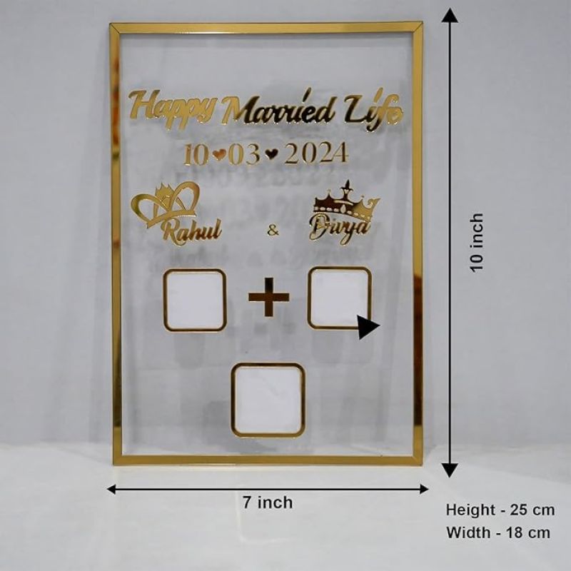 Personalized Couple Thumb Print Frames Gifts for Wedding Anniversary & Newly Married Couple