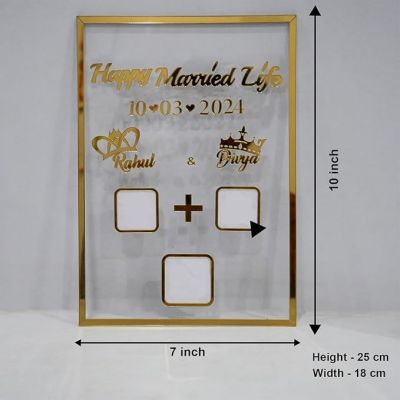 Personalized Couple Thumb Print Frames Gifts for Wedding Anniversary & Newly Married Couple