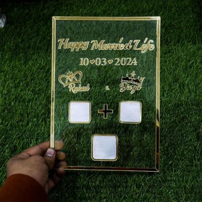 Personalized Couple Thumb Print Frames Gifts for Wedding Anniversary & Newly Married Couple