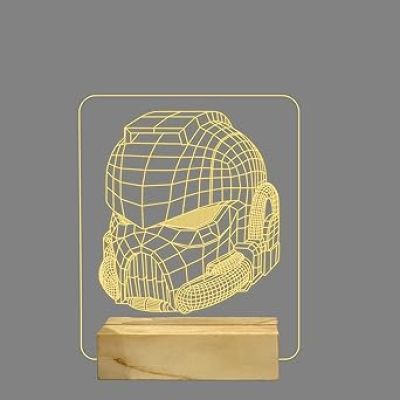 3D Illusion Antman Night Lamp with Warm White Color Gift for Kids & Kids Room Decor Wooden Base