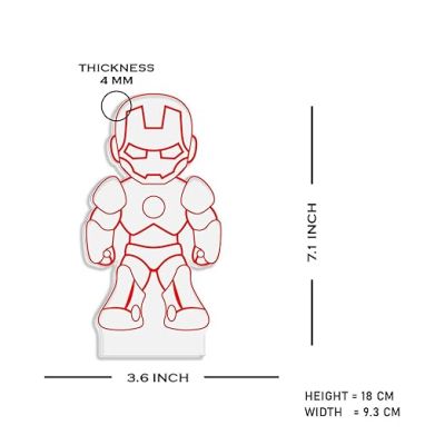 3D Illusion Iron Man Night Lamp with Warm White Light Kids Room Decoration &Birthday Gift for Avengers Fans