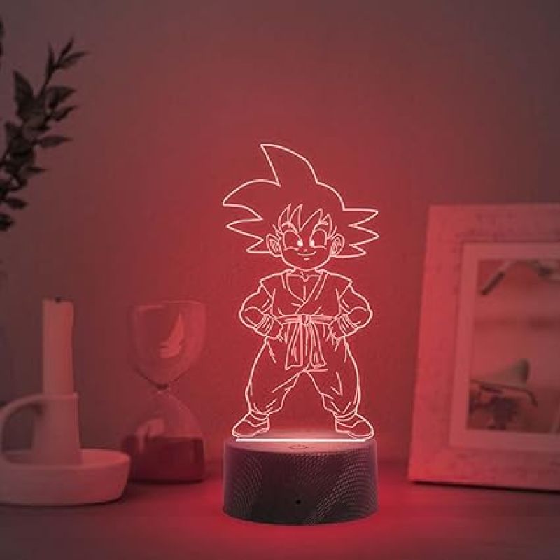3D Illusion Little Dragon Ball Boy Night Lamp with Multicolored Light Anime Home Decor Lamp & Birthday Gift for Anime Lover