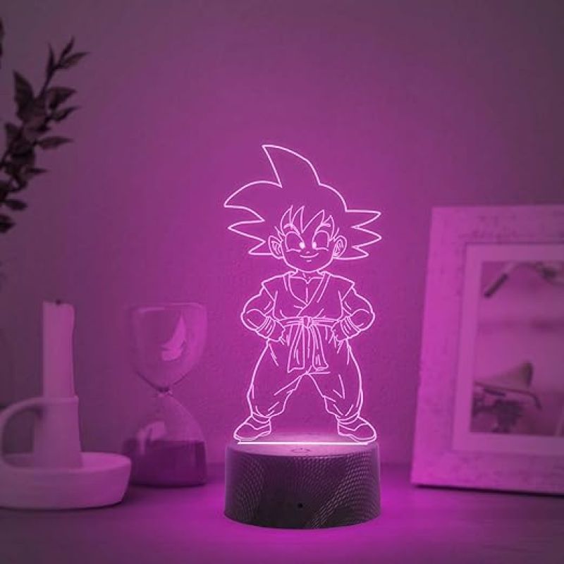 3D Illusion Little Dragon Ball Boy Night Lamp with Multicolored Light Anime Home Decor Lamp & Birthday Gift for Anime Lover