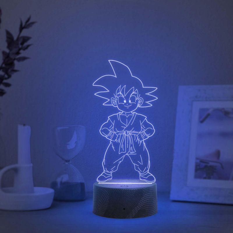 3D Illusion Little Dragon Ball Boy Night Lamp with Multicolored Light Anime Home Decor Lamp & Birthday Gift for Anime Lover