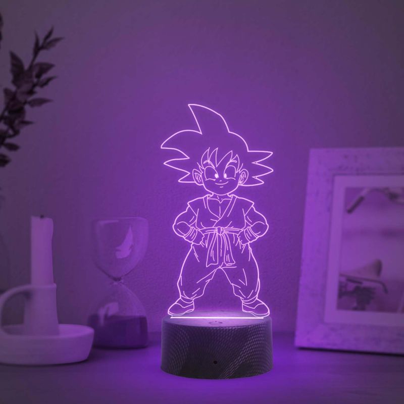 3D Illusion Little Dragon Ball Boy Night Lamp with Multicolored Light Anime Home Decor Lamp & Birthday Gift for Anime Lover