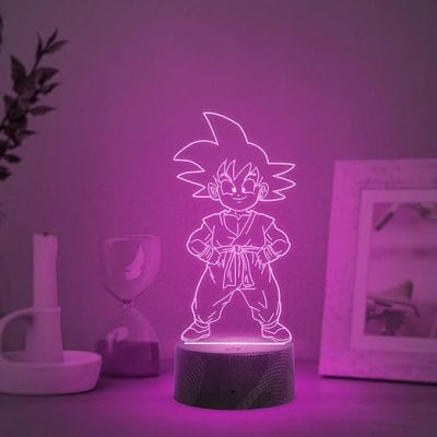 3D Illusion Little Dragon Ball Boy Night Lamp with Multicolored Light Anime Home Decor Lamp & Birthday Gift for Anime Lover