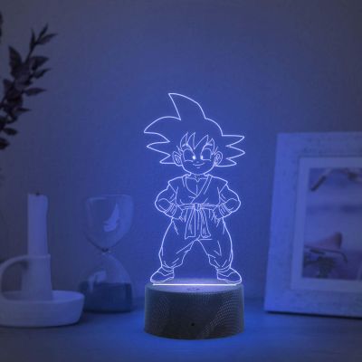 3D Illusion Little Dragon Ball Boy Night Lamp with Multicolored Light Anime Home Decor Lamp & Birthday Gift for Anime Lover