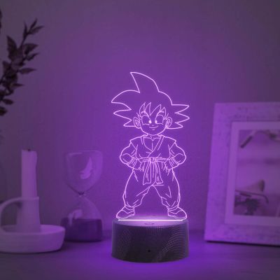 3D Illusion Little Dragon Ball Boy Night Lamp with Multicolored Light Anime Home Decor Lamp & Birthday Gift for Anime Lover
