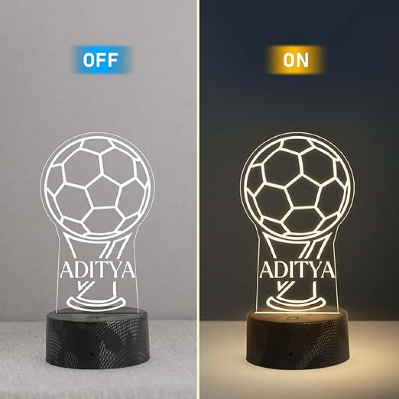 Football Night Lamp with Warm White Light Customized with Name Gift for Football Player