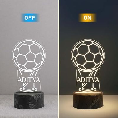 Football Night Lamp with Warm White Light Customized with Name Gift for Football Player