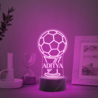 Football Night Lamp with Multicolored Light Customized with Name Gift for Football Player