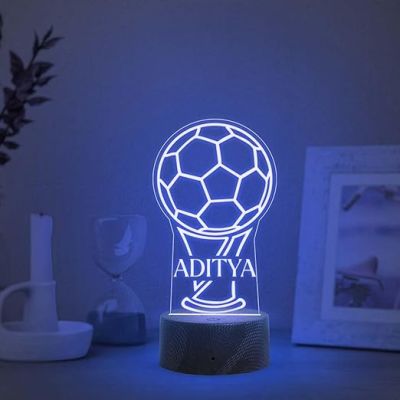 Football Night Lamp with Multicolored Light Customized with Name Gift for Football Player