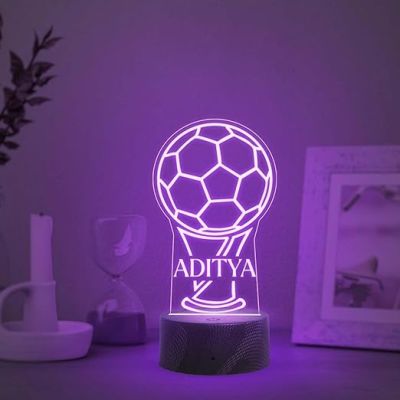 Football Night Lamp with Multicolored Light Customized with Name Gift for Football Player