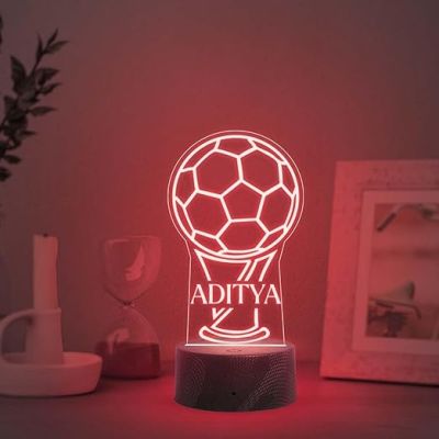 Football Night Lamp with Multicolored Light Customized with Name Gift for Football Player