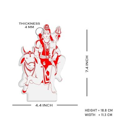 3D Illusion Lord Shiva with Nandi Night Lamp with Multicolored Light Blessing Gift for Loveable Person, Home & Pooja Room Decor