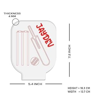 Cricket Night Lamp with Warm White Light Customized with name Gift for Cricket Lover & Sport Fans