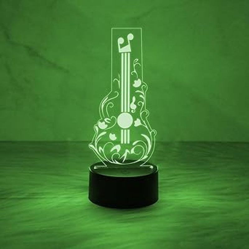 3D Illusion Guitar Night Lamp with Multicolored Light Gift For Guitar Player, Music Lover & Musician Creative Room Decor Lamp