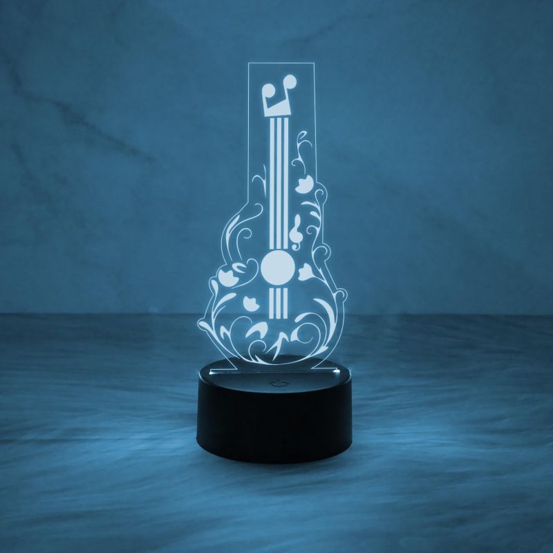 3D Illusion Guitar Night Lamp with Multicolored Light Gift For Guitar Player, Music Lover & Musician Creative Room Decor Lamp
