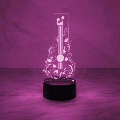 3D Illusion Guitar Night Lamp with Multicolored Light Gift For Guitar Player, Music Lover & Musician Creative Room Decor Lamp