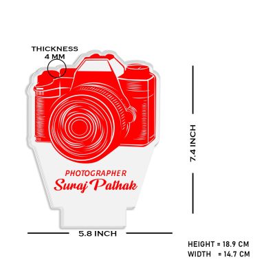 Personalized Photographer Camera Night Lamp with Warm White Light Customized with Name Gift for Photography Lover & Decor Photo Studio