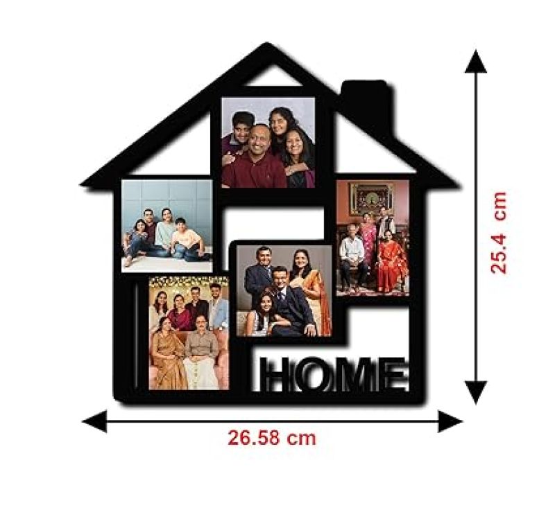 Personalized Home Shape Collage Family Photo Frame Gift For Anniversary Birthday Home and Office Decoration