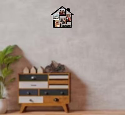 Personalized Home Shape Collage Family Photo Frame Gift For Anniversary Birthday Home and Office Decoration