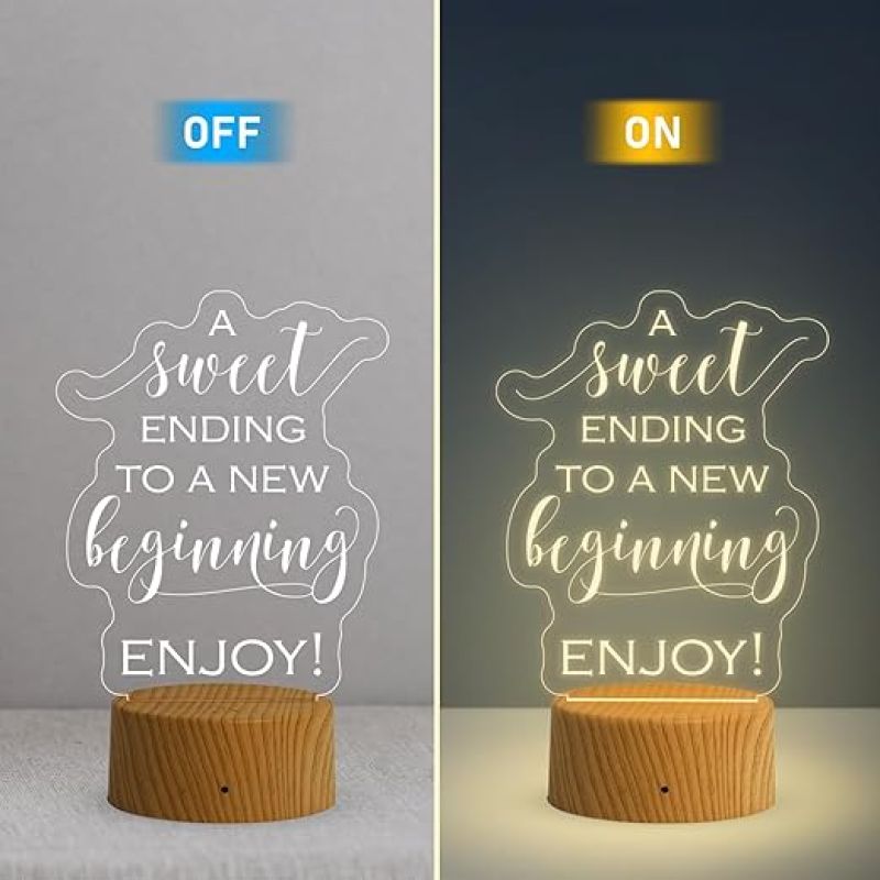 3D Illusion A Sweet Ending to a New Beginning Engraved Graduation Night Lamp with Warm White Light Gift for Student & Motivational Lamp