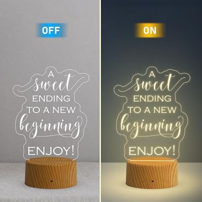 3D Illusion A Sweet Ending to a New Beginning Engraved Graduation Night Lamp with Warm White Light Gift for Student & Motivational Lamp