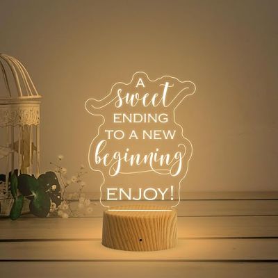 3D Illusion A Sweet Ending to a New Beginning Engraved Graduation Night Lamp with Warm White Light Gift for Student & Motivational Lamp