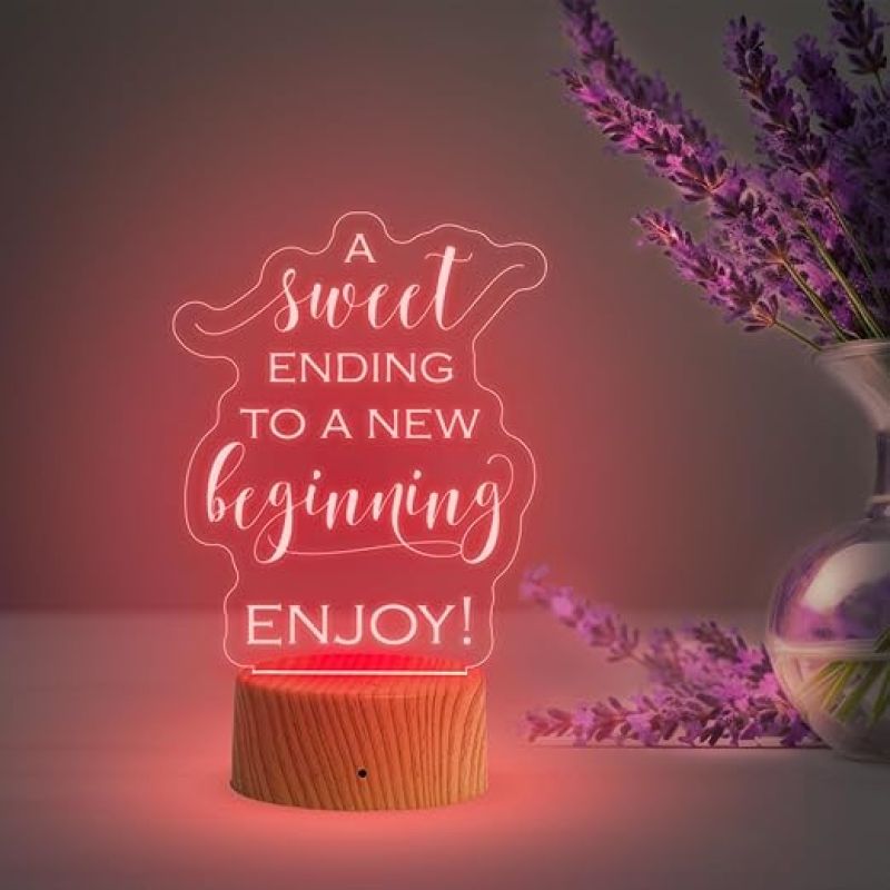 3D Illusion A Sweet Ending to a New Beginning Engraved Graduation Night Lamp with Multicolor Light Gift for Student & Motivational Lamp