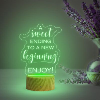 3D Illusion A Sweet Ending to a New Beginning Engraved Graduation Night Lamp with Multicolor Light Gift for Student & Motivational Lamp