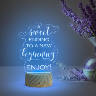 3D Illusion A Sweet Ending to a New Beginning Engraved Graduation Night Lamp with Multicolor Light Gift for Student & Motivational Lamp