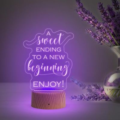 3D Illusion A Sweet Ending to a New Beginning Engraved Graduation Night Lamp with Multicolor Light Gift for Student & Motivational Lamp