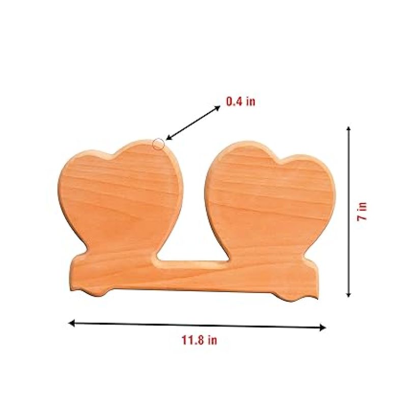 Double Heart Shaped Engraved Wooden Plaque Customized with Name, Text and Photo