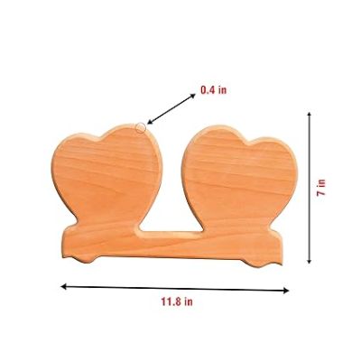 Double Heart Shaped Engraved Wooden Plaque Customized with Name, Text and Photo