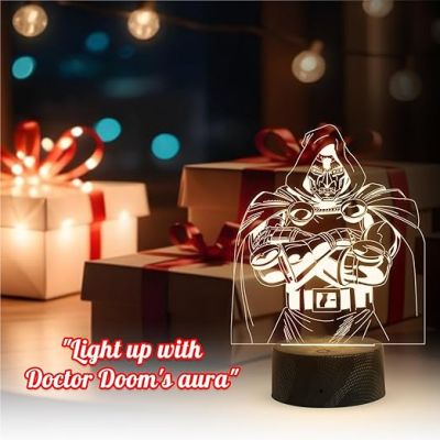 3D Illusion Doctor Doom Marvel Night Lamp with Warm White Light Gift For Marvel Super Heroes Fans