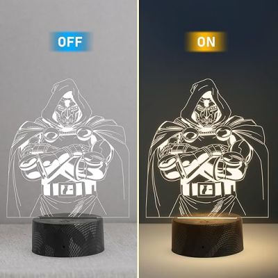 3D Illusion Doctor Doom Marvel Night Lamp with Warm White Light Gift For Marvel Super Heroes Fans