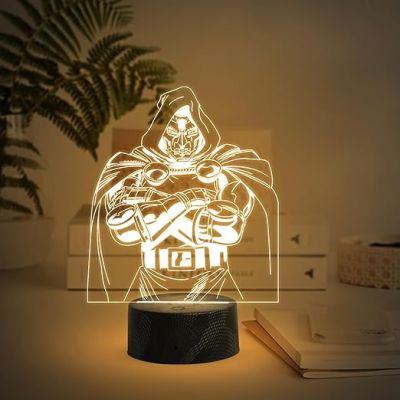 3D Illusion Doctor Doom Marvel Night Lamp with Warm White Light Gift For Marvel Super Heroes Fans