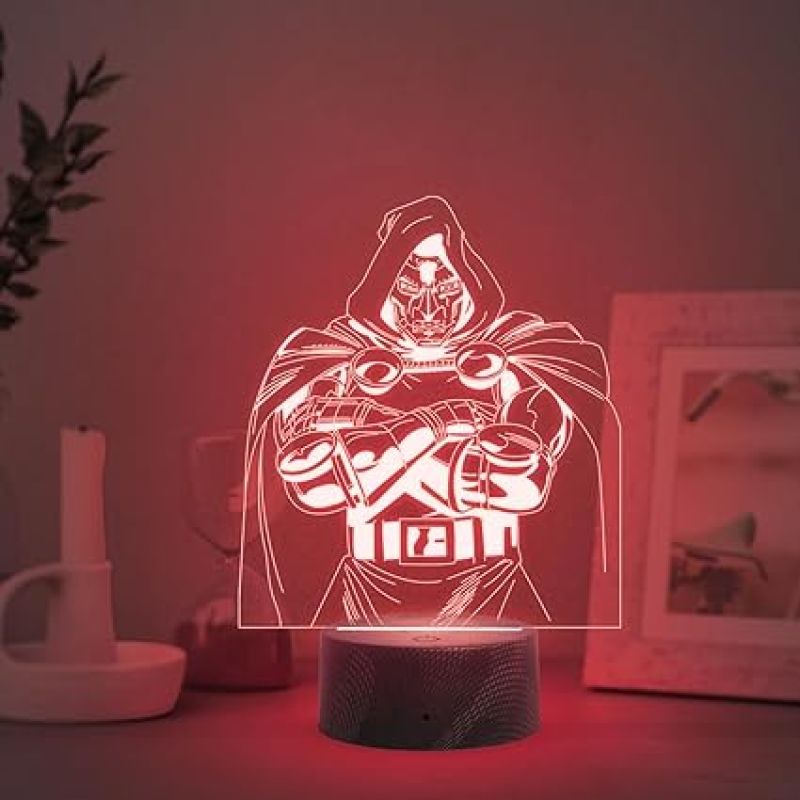 3D Illusion Doctor Doom Marvel Night Lamp with Multicolor Light Gift For Marvel Super Heroes Fans
