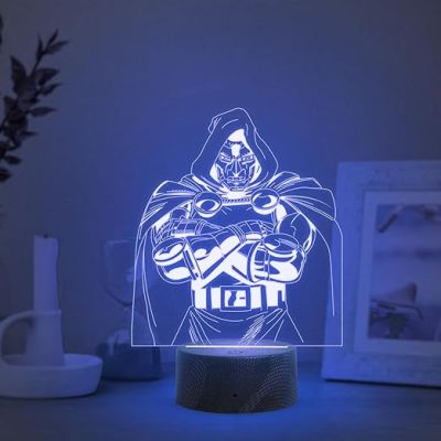 3D Illusion Doctor Doom Marvel Night Lamp with Multicolor Light Gift For Marvel Super Heroes Fans
