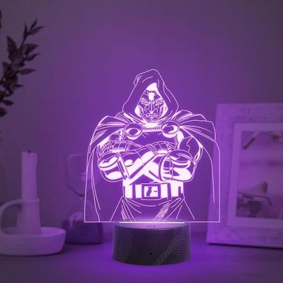 3D Illusion Doctor Doom Marvel Night Lamp with Multicolor Light Gift For Marvel Super Heroes Fans