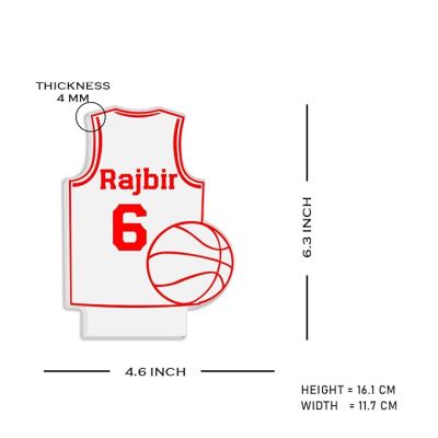 Personalized Jersey & Basketball Name Night Lamp with Multicolored Light Birthday Gift for Gaming Player