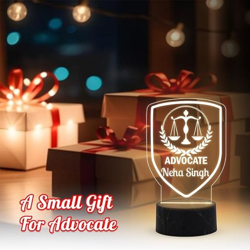 Personalized Advocate Name Night Lamp with Warm White Light Advocate Desk Name Plate Lamp Gift for Lawyer and Office Decor