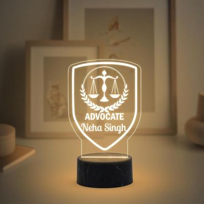 Personalized Advocate Name Night Lamp with Warm White Light Advocate Desk Name Plate Lamp Gift for Lawyer and Office Decor