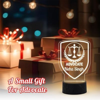 Personalized Advocate Name Night Lamp with Warm White Light Advocate Desk Name Plate Lamp Gift for Lawyer and Office Decor