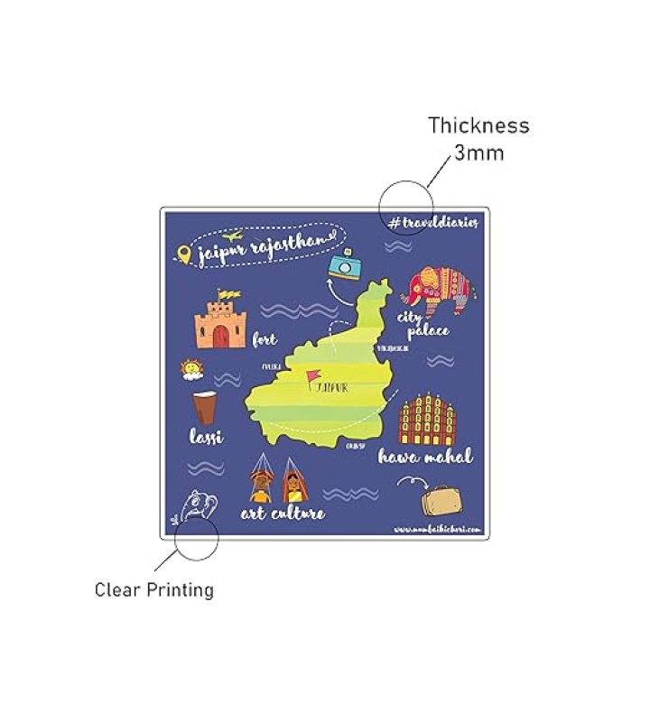 Jaipur Rajasthan Fridge Magnet Home & Kitchen Decor Indian States Culture Theme Magnet & Travel Souvenir