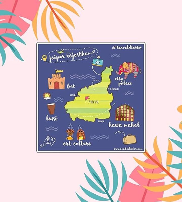 Jaipur Rajasthan Fridge Magnet Home & Kitchen Decor Indian States Culture Theme Magnet & Travel Souvenir